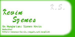 kevin szenes business card